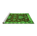 Sideview of Machine Washable Abstract Green Modern Area Rugs, wshabs2416grn