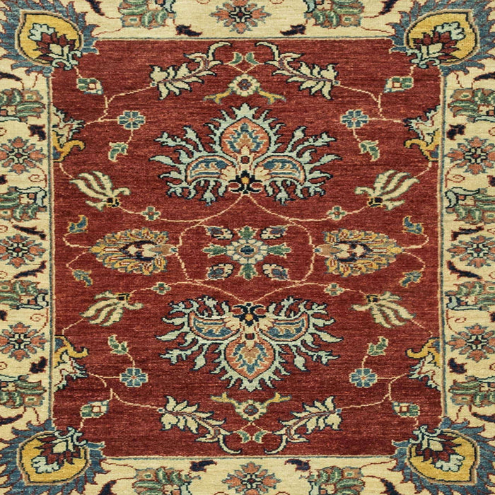 Square Machine Washable Abstract Brass Green Rug, wshabs2416