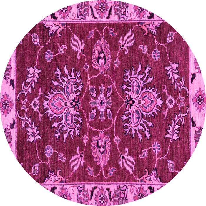 Round Abstract Pink Modern Rug, abs2416pnk