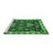 Sideview of Machine Washable Abstract Emerald Green Modern Area Rugs, wshabs2416emgrn