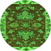 Round Abstract Green Modern Rug, abs2416grn