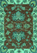 Machine Washable Abstract Turquoise Modern Area Rugs, wshabs2416turq