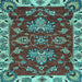 Square Abstract Light Blue Modern Rug, abs2416lblu