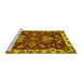 Sideview of Machine Washable Abstract Yellow Modern Rug, wshabs2416yw