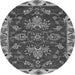 Round Abstract Gray Modern Rug, abs2416gry