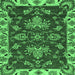 Square Machine Washable Abstract Emerald Green Modern Area Rugs, wshabs2416emgrn