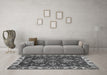 Machine Washable Abstract Gray Modern Rug in a Living Room,, wshabs2416gry