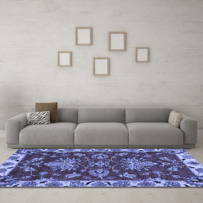 Machine Washable Abstract Blue Modern Rug in a Living Room, wshabs2416blu