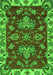 Machine Washable Abstract Green Modern Area Rugs, wshabs2416grn