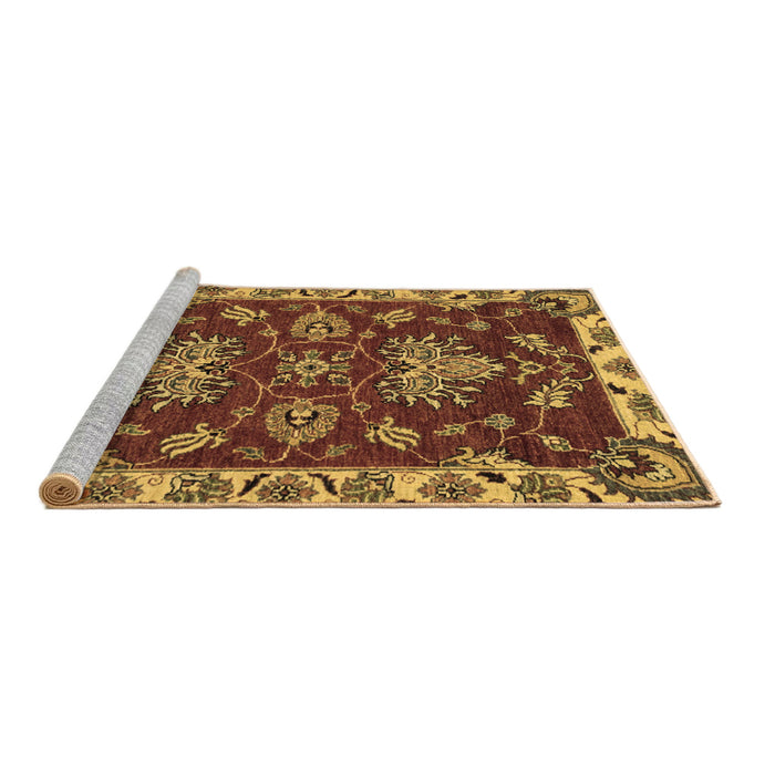 Sideview of Machine Washable Abstract Brown Modern Rug, wshabs2416brn