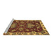 Sideview of Machine Washable Abstract Brown Modern Rug, wshabs2416brn