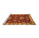 Sideview of Machine Washable Abstract Orange Modern Area Rugs, wshabs2416org