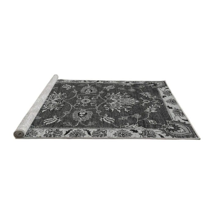 Sideview of Machine Washable Abstract Gray Modern Rug, wshabs2416gry