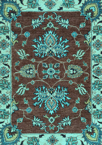 Abstract Light Blue Modern Rug, abs2416lblu