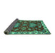 Sideview of Abstract Turquoise Modern Rug, abs2416turq