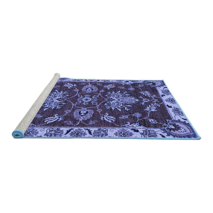 Sideview of Machine Washable Abstract Blue Modern Rug, wshabs2416blu