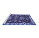 Sideview of Machine Washable Abstract Blue Modern Rug, wshabs2416blu