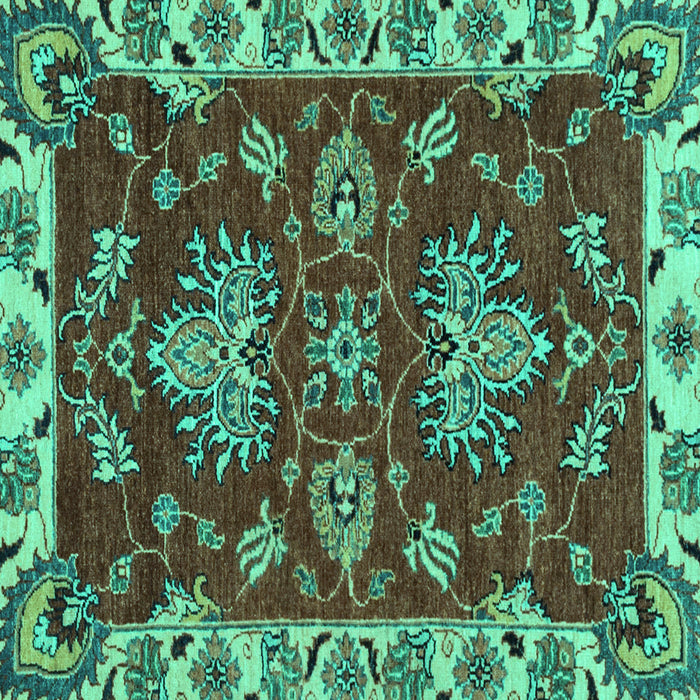 Square Machine Washable Abstract Turquoise Modern Area Rugs, wshabs2416turq