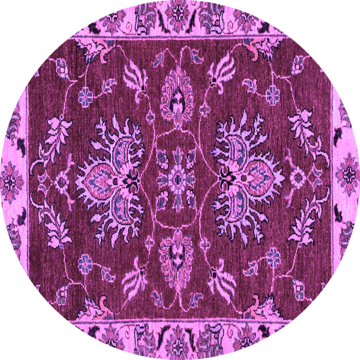 Round Abstract Purple Modern Rug, abs2416pur