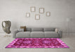 Machine Washable Abstract Pink Modern Rug in a Living Room, wshabs2416pnk