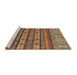 Sideview of Machine Washable Abstract Orange Brown Rug, wshabs2417