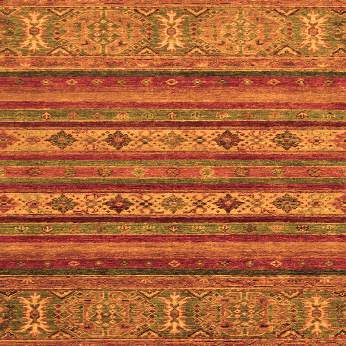 Square Machine Washable Abstract Orange Modern Area Rugs, wshabs2417org