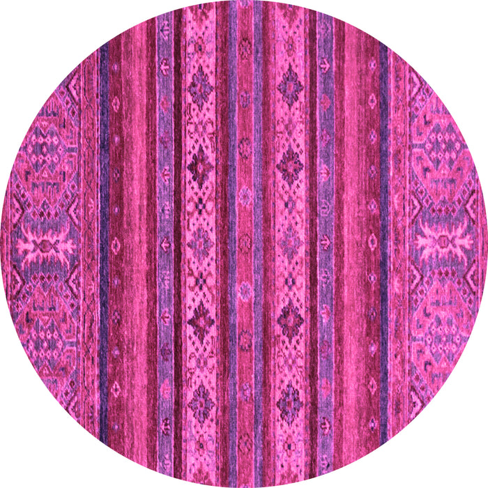 Round Machine Washable Abstract Pink Modern Rug, wshabs2417pnk