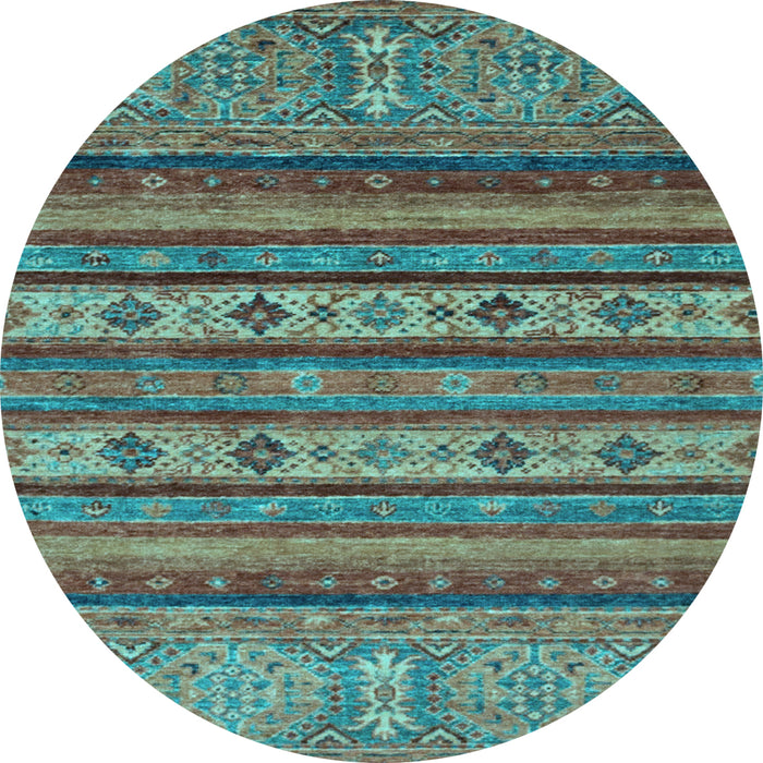 Round Abstract Light Blue Modern Rug, abs2417lblu