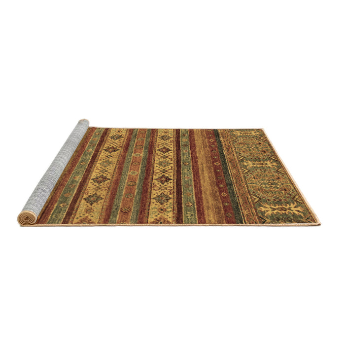 Sideview of Machine Washable Abstract Brown Modern Rug, wshabs2417brn
