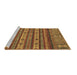 Sideview of Machine Washable Abstract Brown Modern Rug, wshabs2417brn