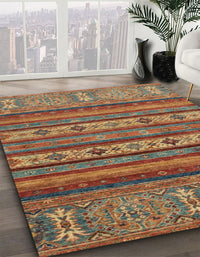 Abstract Orange Brown Modern Rug, abs2417