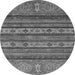 Round Abstract Gray Modern Rug, abs2417gry