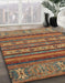 Abstract Orange Brown Modern Rug in Family Room, abs2417