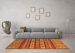 Machine Washable Abstract Orange Modern Area Rugs in a Living Room, wshabs2417org