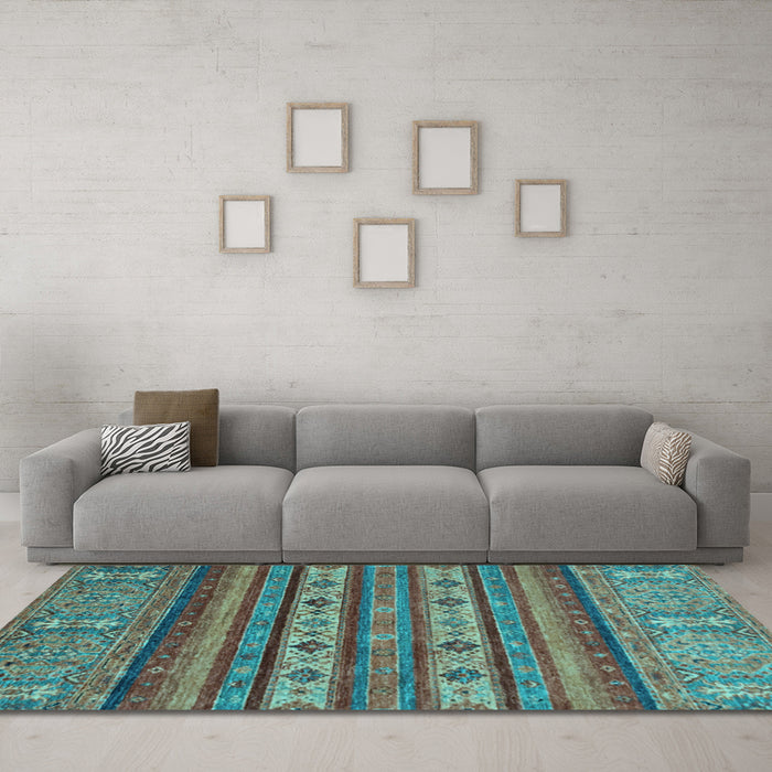 Machine Washable Abstract Light Blue Modern Rug in a Living Room, wshabs2417lblu