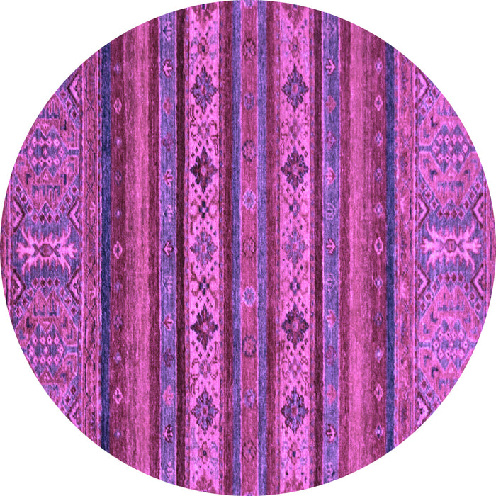 Round Abstract Purple Modern Rug, abs2417pur