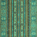 Square Machine Washable Abstract Turquoise Modern Area Rugs, wshabs2417turq