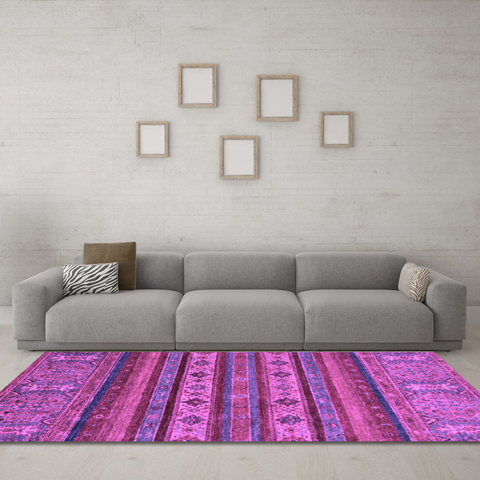 Machine Washable Abstract Purple Modern Area Rugs in a Living Room, wshabs2417pur