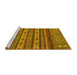 Sideview of Machine Washable Abstract Yellow Modern Rug, wshabs2417yw