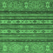 Square Machine Washable Abstract Emerald Green Modern Area Rugs, wshabs2417emgrn