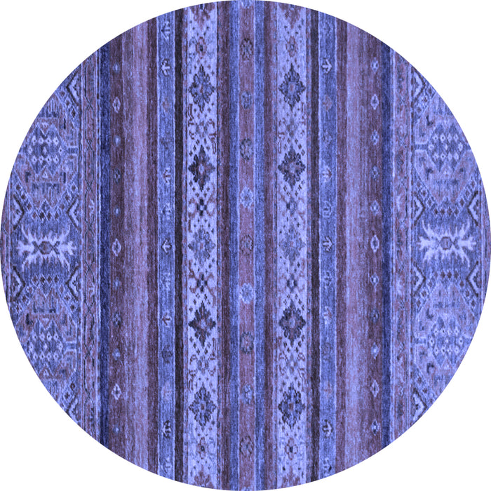Round Machine Washable Abstract Blue Modern Rug, wshabs2417blu