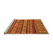 Sideview of Machine Washable Abstract Orange Modern Area Rugs, wshabs2417org