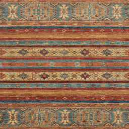 Square Abstract Orange Brown Modern Rug, abs2417