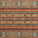 Square Abstract Orange Brown Modern Rug, abs2417