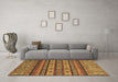 Machine Washable Abstract Brown Modern Rug in a Living Room,, wshabs2417brn