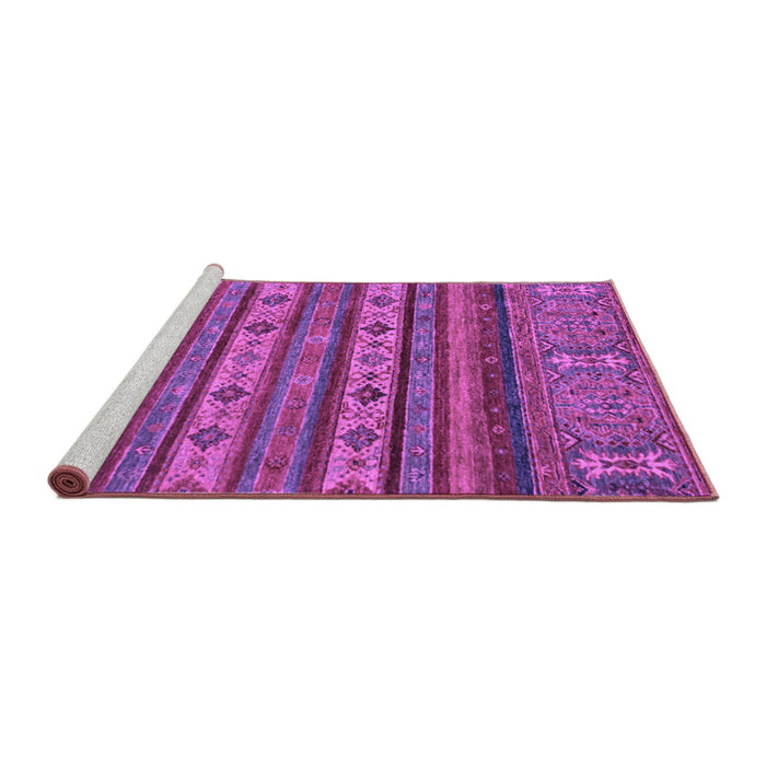 Sideview of Machine Washable Abstract Purple Modern Area Rugs, wshabs2417pur