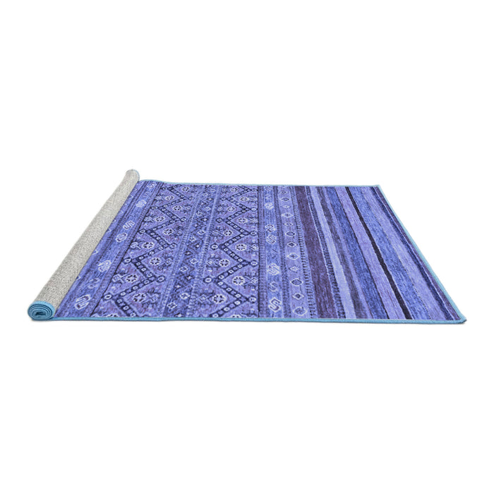 Sideview of Machine Washable Abstract Blue Modern Rug, wshabs2418blu