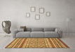 Machine Washable Abstract Brown Modern Rug in a Living Room,, wshabs2418brn