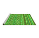 Sideview of Machine Washable Abstract Green Modern Area Rugs, wshabs2418grn