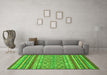 Machine Washable Abstract Green Modern Area Rugs in a Living Room,, wshabs2418grn